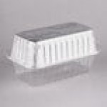 Durable Packaging 2 lb. Foil Bread Loaf Pan with Clear Dome Lid - 25/Case Durable Packaging 2 lb. Foil Bread Loaf Pan with Clear Dome Lid - 25/Case
