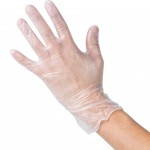 Noble Medium Powdered Disposable 3 Mil Thick Vinyl Gloves for Foodservice - 100/Box