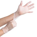 Noble Medium Powdered Disposable 3 Mil Thick Vinyl Gloves for Foodservice - 100/Box