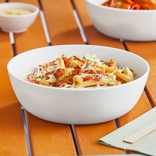 World Centric ZeroWare Reusable 56 oz. PLA White Bowl - 25/Case
