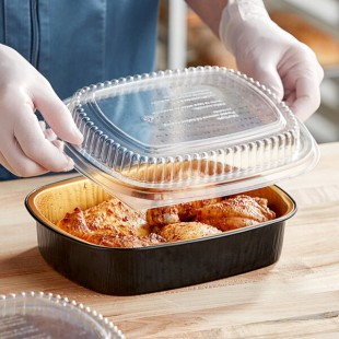 Durable Packaging 944-PT-50 Smoothwall Black and Gold Black Diamond Medium Foil Entree / Take-Out Pan with Dome Lid 47.4 oz. - 50/Case Durable Packaging 944-PT-50 Smoothwall Black and Gold Black Diamond Medium Foil Entree / Take-Out Pan with Dome Lid 47.4 oz. - 50/Case