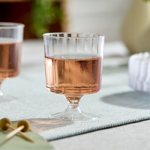 WNA Comet CCW5240 Classicware 5 oz. 1-Piece Clear Plastic Pedestal Wine Cup - 10/Pack WNA Comet CCW5240 Classicware 5 oz. 1-Piece Clear Plastic Pedestal Wine Cup - 10/Pack