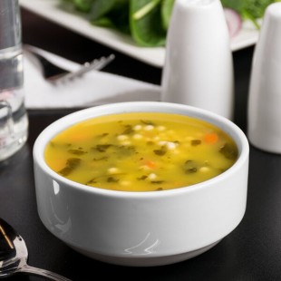 Libbey Slenda 10 oz. Royal Rideau White Stacking Porcelain Bouillon - Sample