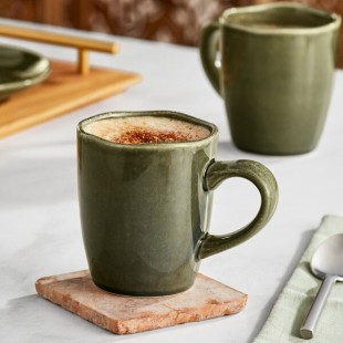 Acopa Highlands 10 oz. Juniper Green China Mug - Sample