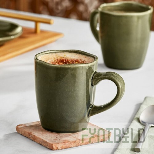 Acopa Highlands 10 oz. Juniper Green China Mug - Sample