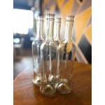 TableCraft H933 Sottile 17 oz. Clear Glass Bottle with Stainless Steel Pourer