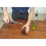 TableCraft H933 Sottile 17 oz. Clear Glass Bottle with Stainless Steel Pourer