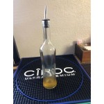 TableCraft H933 Sottile 17 oz. Clear Glass Bottle with Stainless Steel Pourer