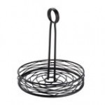 American Metalcraft RBNB17 Black Round Birdnest Condiment Caddy with Card Holder - 7 3/4 American Metalcraft RBNB17 Black Round Birdnest Condiment Caddy with Card Holder - 7 3/4