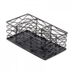American Metalcraft RBNB17 Black Round Birdnest Condiment Caddy with Card Holder - 7 3/4 American Metalcraft RBNB17 Black Round Birdnest Condiment Caddy with Card Holder - 7 3/4