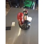 American Metalcraft RBNB17 Black Round Birdnest Condiment Caddy with Card Holder - 7 3/4 American Metalcraft RBNB17 Black Round Birdnest Condiment Caddy with Card Holder - 7 3/4
