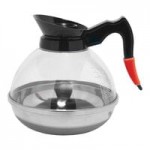 Service Ideas Classic 16 oz. Clear Plastic Syrup Dispenser with Almond Top - 6/Case