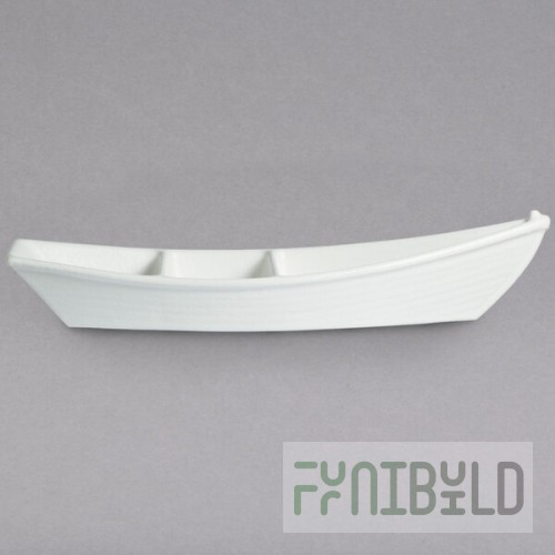 G.E.T. Enterprises BT320WW Bugambilia 3.6 Qt. Classic Textured Finish White Resin-Coated Aluminum Deep Boat with Dividers