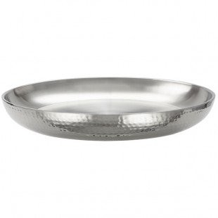 American Metalcraft DWHSEA14 98 oz. Stainless Steel Double Wall Seafood Tray with Hammered Finish - 13 3/4 American Metalcraft DWHSEA14 98 oz. Stainless Steel Double Wall Seafood Tray with Hammered Finish - 13 3/4