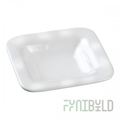 Solia Pasta Ravioli 0.75 oz. Square White Porcelain Mini Dish - 216/Case