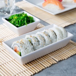 Elite Global Solutions JW36 Zen 8 oz. White Rectangle Melamine Ramekin - 6/Case