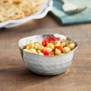 American Metalcraft SBH325 3 oz. Round Hammered Stainless Steel Snack Bowl / Sauce Cup