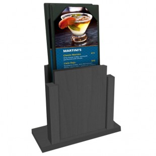 Menu Solutions WDMS-RI Ash Wood Menu Holder with 4