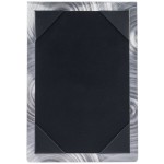 Menu Solutions MTDBL-411 Alumitique Two View Swirl Aluminum Menu Tent with Picture Corners - 4 1/4