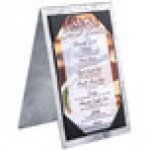 Menu Solutions MTDBL-411 Alumitique Two View Swirl Aluminum Menu Tent with Picture Corners - 4 1/4
