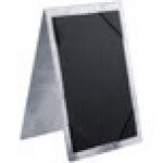 Menu Solutions MTDBL-411 Alumitique Two View Swirl Aluminum Menu Tent with Picture Corners - 4 1/4