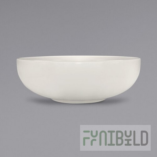 International Tableware Roma 58 oz. Ivory (American White) Stoneware Large Serving Bowl - 12/Case