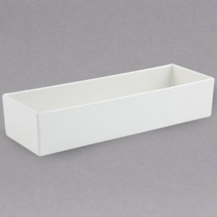Bon Chef 9511S 80 oz. White Sandstone Finish Cast Aluminum Straight Sided Rectangular Bowl