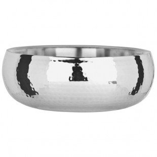 Libbey 6707 Sonoran 52 oz. Hammered Stainless Steel Double Wall Bowl Libbey 6707 Sonoran 52 oz. Hammered Stainless Steel Double Wall Bowl