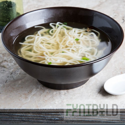 Tuxton GZL-050 TuxTrendz Kona 46 oz. Lava China Ramen Bowl - 12/Case