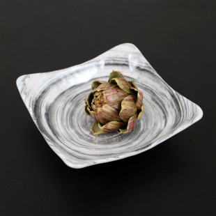 Elite Global Solutions D92SQ Van Gogh Black 44 oz. Square Melamine Bowl - 6/Case