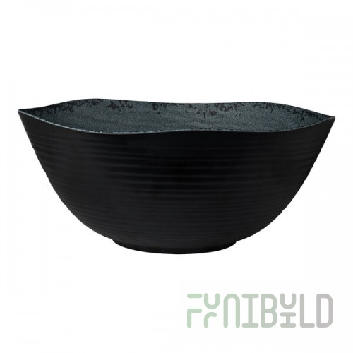 Creations Pompeii from Steelite International 13.5 Qt. Slate Melamine Round Bowl - 4/Case