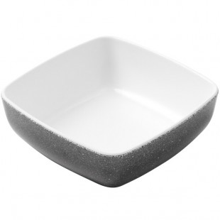 American Metalcraft GGSB5 Grab & Go 12.5 oz. White and Black Speckled Square Melamine Bowl