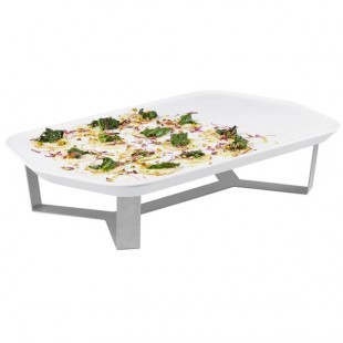 Rosseto SM271 Forme White Melamine Rectangle Tray with 4