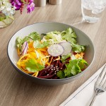 Acopa Apollo 28 oz. Matte Gray and Black Melamine Bowl - 12/Pack