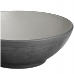 Acopa Apollo 28 oz. Matte Gray and Black Melamine Bowl - 12/Pack