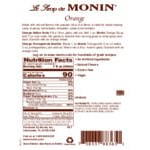 Monin Premium Orange Flavoring / Fruit Syrup 1 Liter - 4/Case