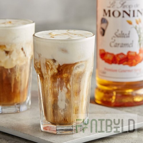 Monin Premium Salted Caramel Flavoring Syrup 1 Liter - 4/Case