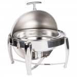 Vollrath T3605 D-Lux 7 Qt. Round Stainless Steel Dripless Roll Top Chafer Vollrath T3605 D-Lux 7 Qt. Round Stainless Steel Dripless Roll Top Chafer