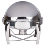 Vollrath T3605 D-Lux 7 Qt. Round Stainless Steel Dripless Roll Top Chafer Vollrath T3605 D-Lux 7 Qt. Round Stainless Steel Dripless Roll Top Chafer