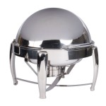 Vollrath T3605 D-Lux 7 Qt. Round Stainless Steel Dripless Roll Top Chafer Vollrath T3605 D-Lux 7 Qt. Round Stainless Steel Dripless Roll Top Chafer