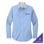 Port Authority L608 Women's Customizable Light Blue / Light Stone Long Sleeve Wrinkle-Resistant Easy-Care Dress Shirt - 2X