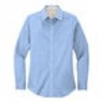 Port Authority L608 Women's Customizable Light Blue / Light Stone Long Sleeve Wrinkle-Resistant Easy-Care Dress Shirt - 2X