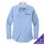 Port Authority L608 Women's Customizable Light Blue / Light Stone Long Sleeve Wrinkle-Resistant Easy-Care Dress Shirt - 2X