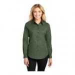 Port Authority L608 Women's Customizable Light Blue / Light Stone Long Sleeve Wrinkle-Resistant Easy-Care Dress Shirt - 2X
