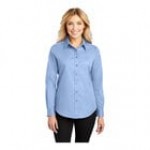 Port Authority L608 Women's Customizable Light Blue / Light Stone Long Sleeve Wrinkle-Resistant Easy-Care Dress Shirt - 2X