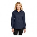 Port Authority L608 Women's Customizable Light Blue / Light Stone Long Sleeve Wrinkle-Resistant Easy-Care Dress Shirt - 2X