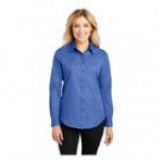 Port Authority L608 Women's Customizable Light Blue / Light Stone Long Sleeve Wrinkle-Resistant Easy-Care Dress Shirt - 2X
