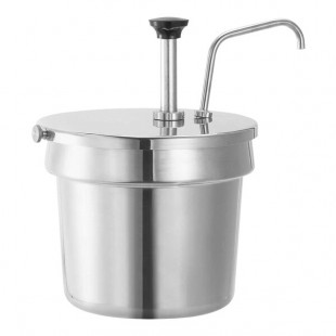 Server Stainless Steel 1 oz. Lockable Inset Pump with Lid for 7 Qt. Vegetable Inset