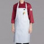 Chef Revival Delux White Poly-Cotton Customizable Bib Apron with 1 Pocket - 34 Chef Revival Delux White Poly-Cotton Customizable Bib Apron with 1 Pocket - 34