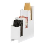 Cal-Mil Classic White Plastic 3-Tier Cup / Lid Organizer 23187-15